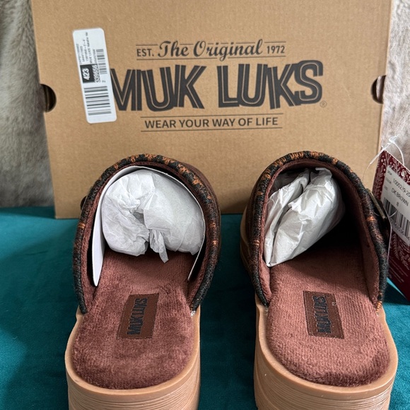 Muk Luks Brown and Tan Slip-On Clogs - Picture 2 of 6